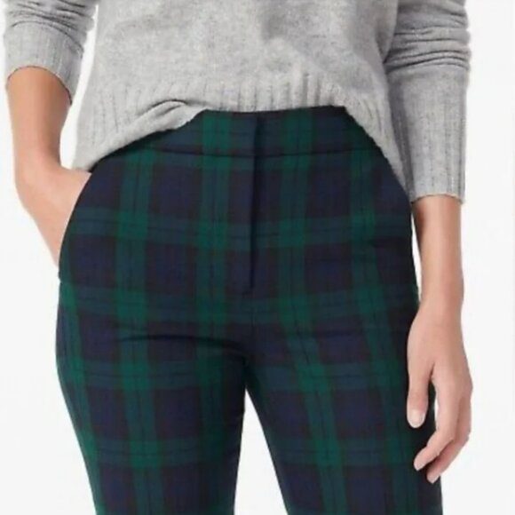 J.Crew Hayden kickout crop pant in Black Watch tartan bi-stretch wool size 6 - Picture 2 of 8